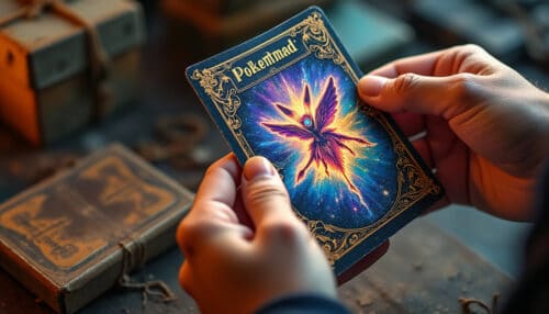 un collectionneur passionné découvre par hasard une carte pokémon rare et interdite dans un vieux carton poussiéreux. une trouvaille mystérieuse qui pourrait bien changer le monde du collectionneur !